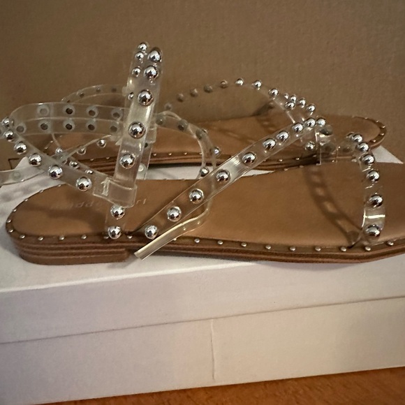 Madden Girl 9.5 Clear Studded Sandals - Picture 4 of 8
